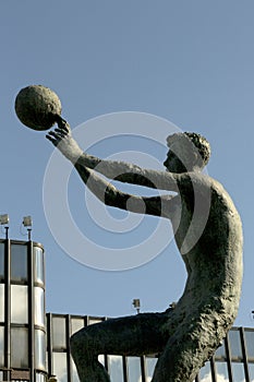 Drazen Petrovic monument in Zagreb, Croatia photo